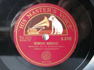 78rpm COMEDIAN HARMONISTS Heidenröslein / Moment Musical - SELTENE HMV SCHELLACK - Bild 1 von 2