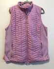 T by Talbots Vest Women XL Pink Quilted Puffer Ribbed Pockets Zip Closure Lined