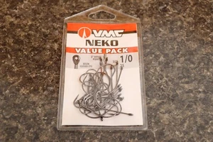 VMC NK Neko Hook Wacky Rig Talla 1/0 Paquete de 25 Ganchos de Bajo NK-10 Negro Cromado - Imagen 1 de 2