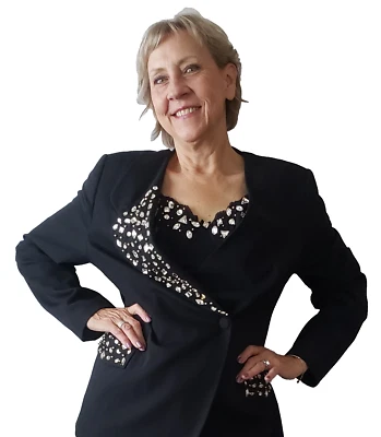 Блейзер BLUSHE IMPRESSTIONS с драгоценными камнями и камзолом размер 14 - Изображение 1 из 4