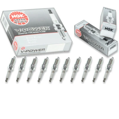 10 pcs NGK V-Power Spark Plugs for 1999-2004 Ford F-250 Super Duty 6.8L V10 me - Image 1 of 4
