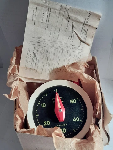 Vintage New Soviet Wall Alarm Clock Amber Documents Factory Box 1980 Works well Cover
