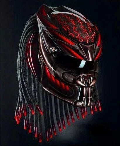 CASCO DE MOTO PREDATOR PERSONALIZADO ROJO FUEGO (CERTIFICADO DOT & ECE) Foto 1 de 4
