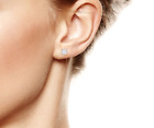 Diamond Earrings Certified 14K Rose Gold Stud Princess Cut 0.50 Carat Lab Grown