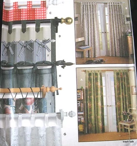 Home Decor Tab Top Vorhang Schnittmuster 8 Stile - Bild 1 von 2