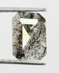Salt and Pepper Emerald Cut Diamond Natural Loose diamond Black color diamond - Picture 1 of 12