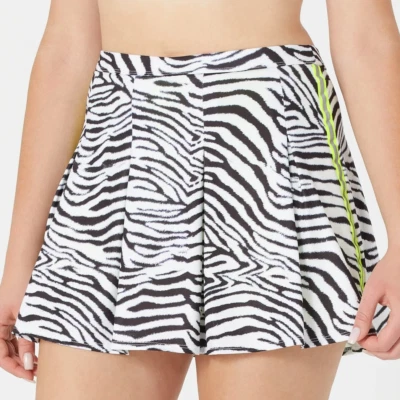 NUEVO Lucky In Love Largo Cintura Alta Cebra Rayas Neón Falda Pantalones Cortos S Pequeño Foto 1 de 4