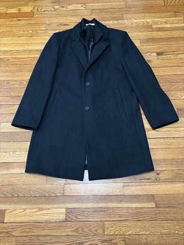 Cappotto soprabito uomo Michael Kors taglia 42R nero lana zip bottoni