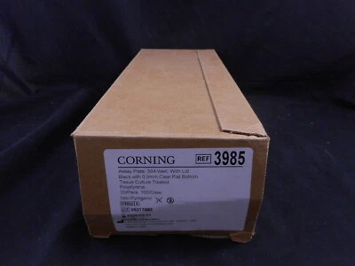 CORNING 384 Well Black Lid Flat Bottom Assay Plate 3985 20/Pack - Image 1 of 4