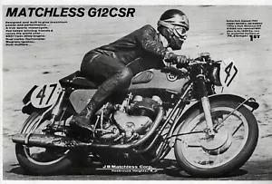 1963 Matchless G-12 CSR Motorcycle Original Print Ad - Picture 1 of 1