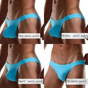 Sexy Badeslips Herren-Tanga niedrig tailliert hellblau Bikini Badeanzug Gay Badeanzug - Bild 1 von 41