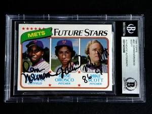 JESEE OROSCO & MIKE SCOTT FIRMADO 1980 TOPPS NOVATO #681 AUTÓGRAFO BECKETT AUTOMÁTICO - Imagen 1 de 3