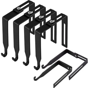 Adjustable Cubicle Hangers Universal Partition Hanger Set Metal Black Cubicle... - Picture 1 of 7