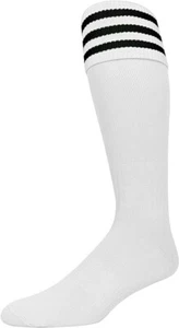 PearSox Unisex Youth Euro 3 Stripe White Black 7 Pairs Soccer Athletic Socks NWT - Picture 1 of 2