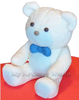 Съедобная 3D помада/жевательная паста белый медведь верх для торта. Фигурка медведя для торта - Изображение 1 из 2