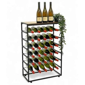 Weinregal Metall Schwarz Stehend 30 Flaschen 96605 Flaschenregal Flaschenhalter - Bild 1 von 9