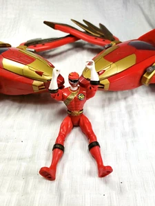 Lot 3 BANDAI VTG Time Red Wild Force Deluxe Luxator Power Ranger Figure Falcon - Picture 1 of 12