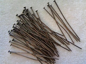 Head Pin, Brass, 1.5 in, 22 guage, Sold in pkg of 50. - Picture 1 of 1