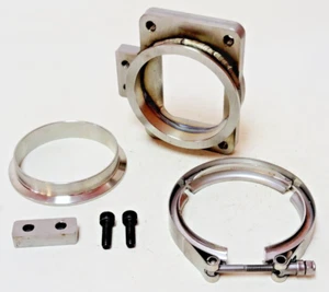 Brida de entrada turbo indivisa de acero inoxidable T6 a banda V de 3,5" kit adaptador Tab S400 - Imagen 1 de 3