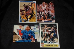 LOT OF (4) SIGNED AUTOGRAPHED NEW YORK KNICKS LEGENDS OAKLEY, ANTHONY, WALKER+ - Picture 1 of 1