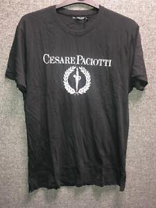 Cesare Paciotti Laurel Round Neck Dagger Logo T-Shirt Black XXL TD014 AA 02