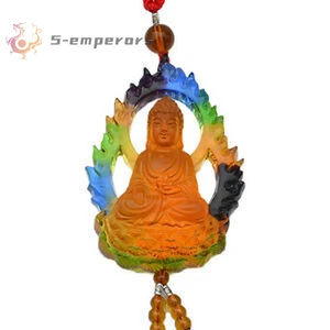 Ciondolo amuleto Buddha cristallo Liuli parete auto da appendere ornamenti fortuna regali - Foto 1 di 4