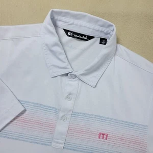 Travis Mathew Herren Medium weiß gestreift Performance Stretch Polo - Bild 1 von 6