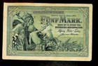 1904 Germany Empire Kaiser Ww1 5 Mark Banknote low grade