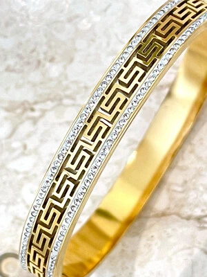 Brazalete Brazalete Llave Griega Oro 18k Joyería Antigua Grecia Foto 1 de 4