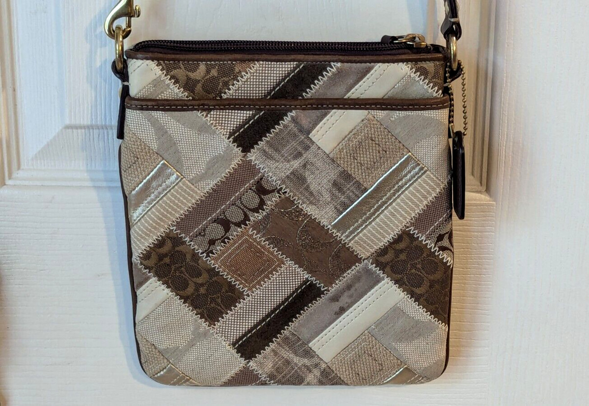 Coach Patchwork Shoulder Bag Beige Bags & Handbags for Women