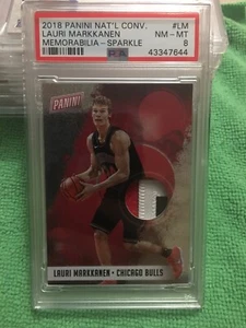 PSA Pop 1 Lauri Markkanen RC 3-color Sparkle 9/15 2018 Panini National Conv. - Picture 1 of 5