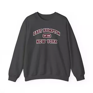 Felpa East Hampton New York regali girocollo camicia manica lunga uomo - Foto 1 di 3