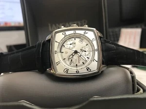 Lancaster Unisex Chronograph italienische Desigeruhr Edelstahl Quadrat Silber - Picture 1 of 3