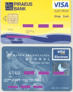 Romania bank cards , Visa Electron , ( Expired ) ; - Picture 1 of 1