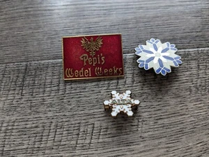 Lot of 3 Skiing Pins: Pepi's Wedel Weeks Ski Race & 2 Snowflake Made in Austria  - Picture 1 of 10