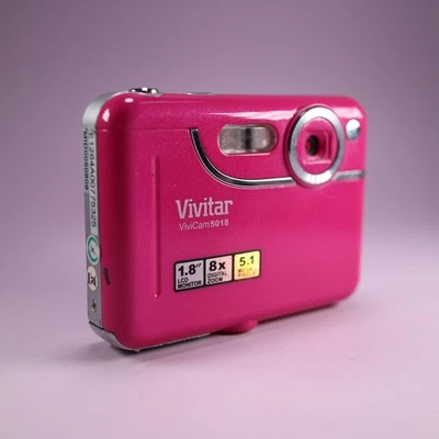 Vivitar Digital Camera Vivicam 5018 5.1MP Pink Tested - Image 1 of 4