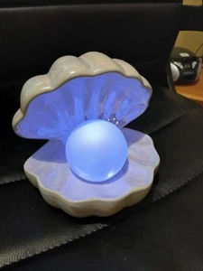 Lámpara de luz de humor que cambia de color perla ostra concha de almeja irridiscente - Imagen 1 de 8