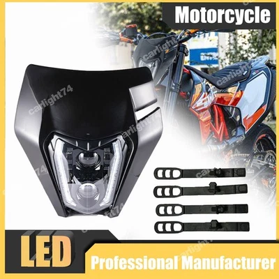 Faro LED negro para KTM EXC XC MXC 250 450 520 525 530 lámpara de cabeza para moto de cross  Foto 1 de 4