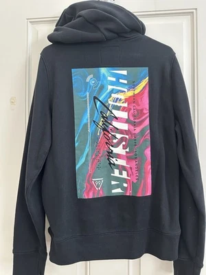 Sudadera con capucha negra Hollister Southern California con bolsillo. Talla M Foto 1 de 3