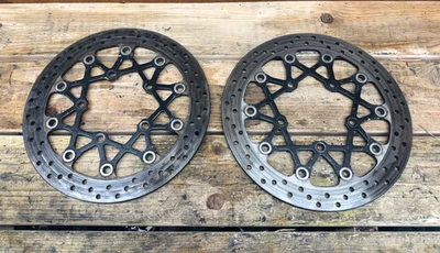 DISCOS ROTORES FRENO DELANTERO IZQUIERDO DERECHO RECTO SUZUKI GSXR 1000 2007-2008 OEM Foto 1 de 4