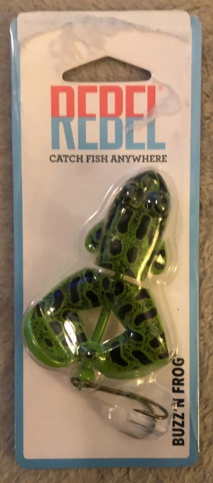 Рыболовная приманка Rebel Lures Buzz'N Frog Topwater Buzzbait, 2 1/2 дюйма, 1/2 унции - Изображение 1 из 3