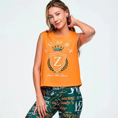 Zumba 2001 级散装肌肉背心 - 橙色打孔 ~ XS S M L XL ~ 全新! — 第 1/2 张图片