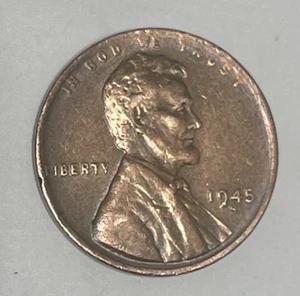 1945 Wheat Penny Error Weak Strike S Mint Mark - Picture 1 of 5