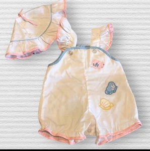 Traje de sol vintage bebé mariposa con sombrero - Imagen 1 de 5