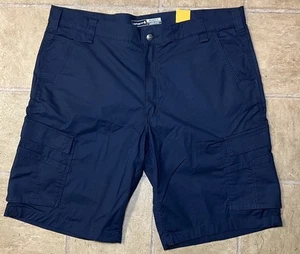 Carhartt Force Relaxed Fit Ripstop Cargo Work Shorts Mens 42 Navy Blue - NEW - Picture 1 of 7
