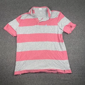 Jokkio Hangin Out Men's XL Striped Polo Shirt Gray Pink Short Sleeve Pocket - Picture 1 of 9