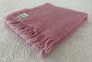 Vintage Linens & More South Africa Pink Pure Mohair Throw Blanket 170cm x 140cm - Picture 1 of 16