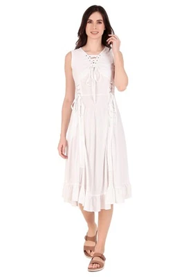 Vestido sin mangas con volantes y cordones pirata campesino medieval renacentista Foto 1 de 4