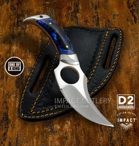 Model # 5870 Custom Full Tang Skinning Knife Hand Made By Impact Cutlery | D2 - Picture 1 of 10