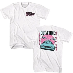 Back To The Future Outatime Pastel 2-Sided White Adult Short Sleeve T-Shirt - Picture 1 of 2